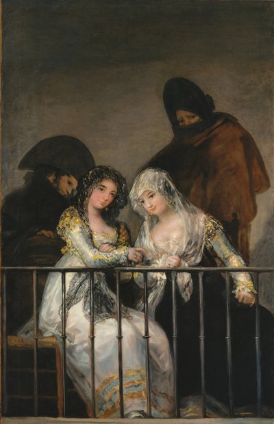 Majas su un balcone, c.1800-10 da Francisco de Goya
